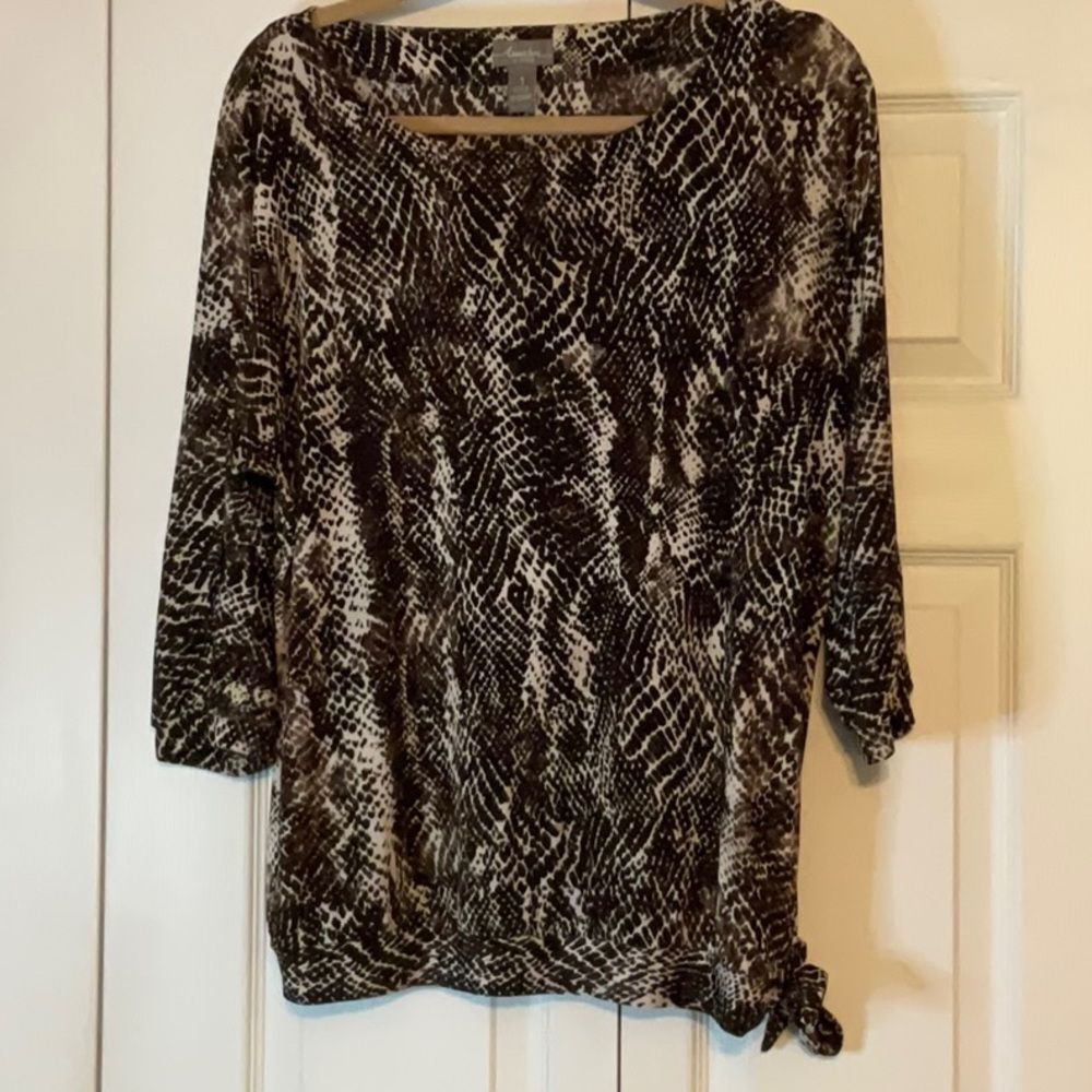 Traveler’s By‎ Chico’s Animal Print Top 3/4 Sleeve Medium Chico’s 1